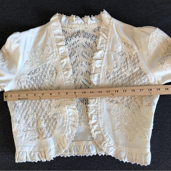 VNT  Coquette lace ruffle girlycore cropped  jacket S - Picture 6 of 11